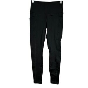 Velocity Fleece Lined Serena Leggings Black High Waisted Size XS Pocket
